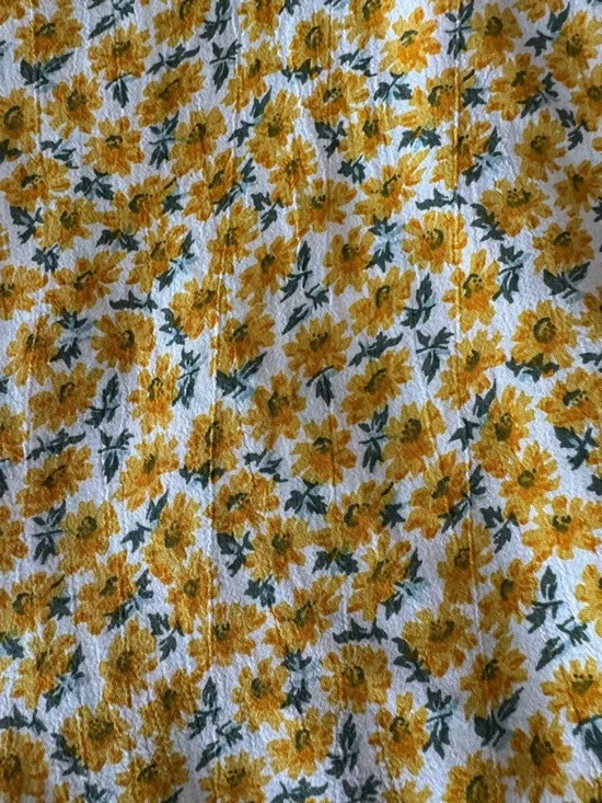 Faithfull the Brand Daphne Mini Dress Sz 8 Yellow Floral Rayon Summer Dress EUC - Picture 9 of 11